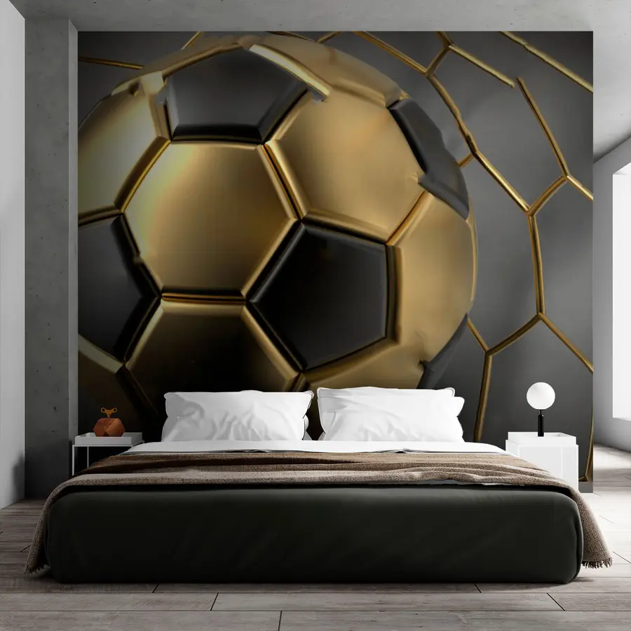 murales de pared Un balón de fútbol en la portería u73011