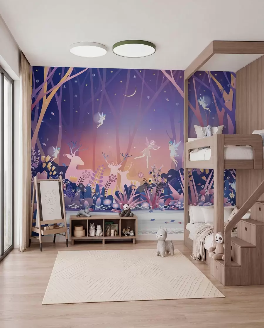 murales de pared Baile nocturno en el bosque de hadas u73899