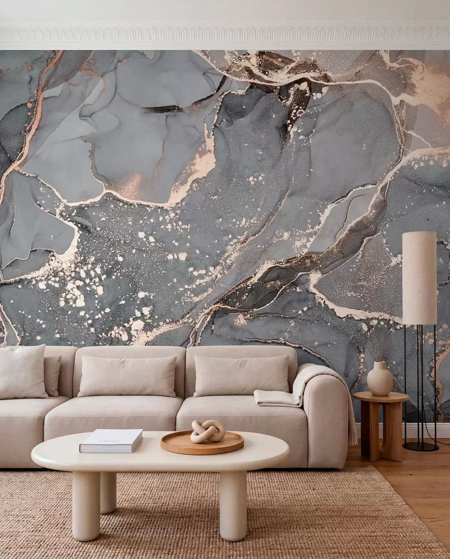 murales de pared Mármol gris y ámbar u93578