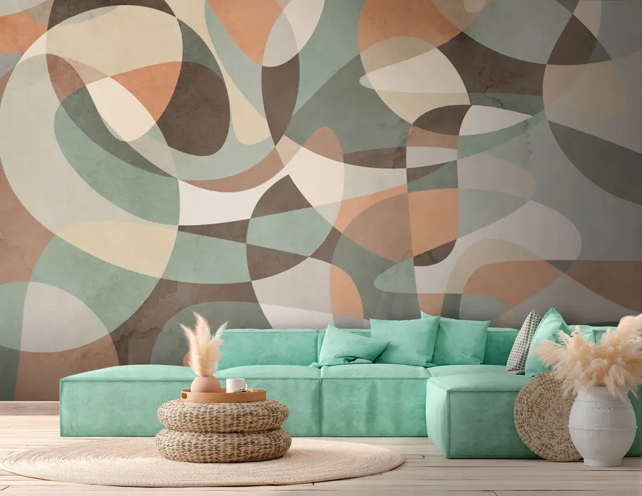 murales de pared Tendencia retro geométrica u73971