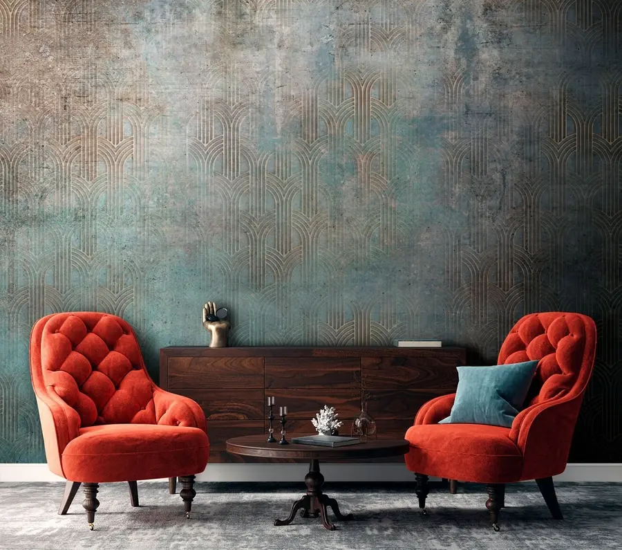 murales de pared patrón arqueado en la pared del grunge u73973