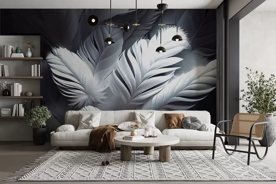 murales de pared plumas brillantes u73689