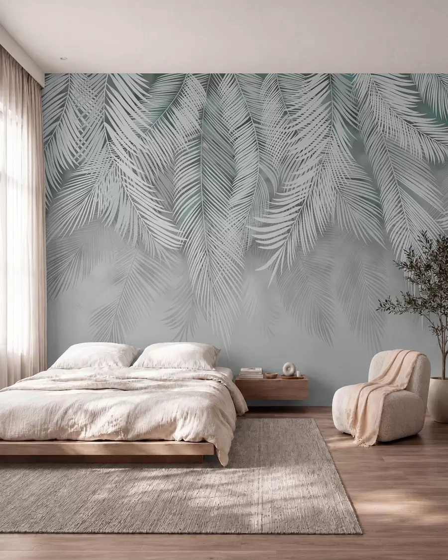 murales de pared Cortina de palmas sobre salvia u48556v3