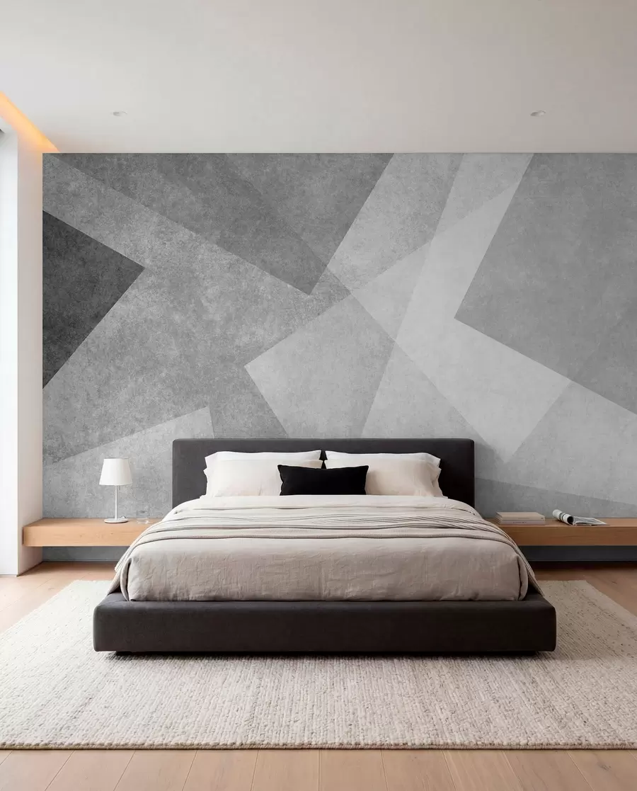 murales de pared Planos de triángulos grises u74057