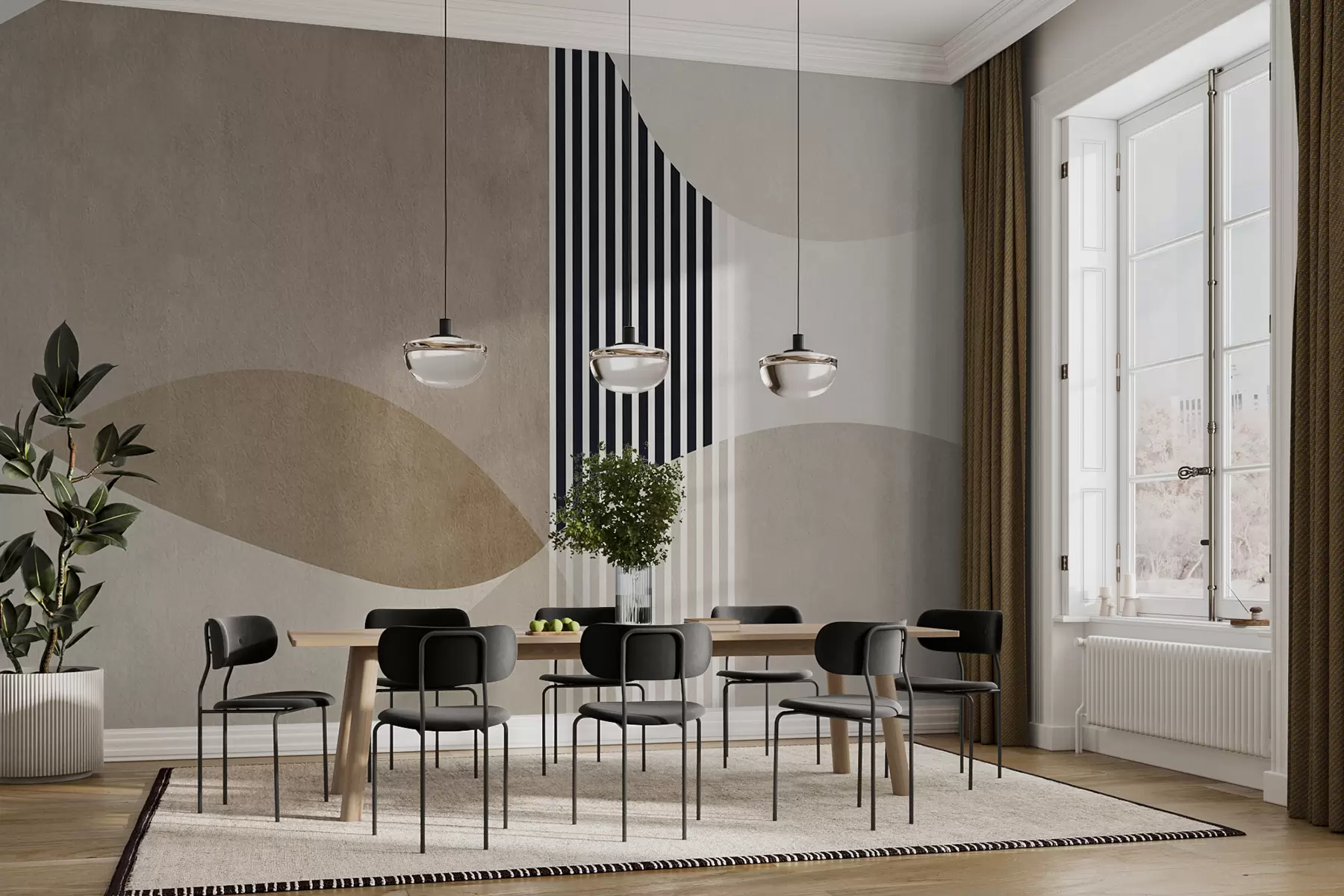 murales de pared estilo retro abstracto u74075