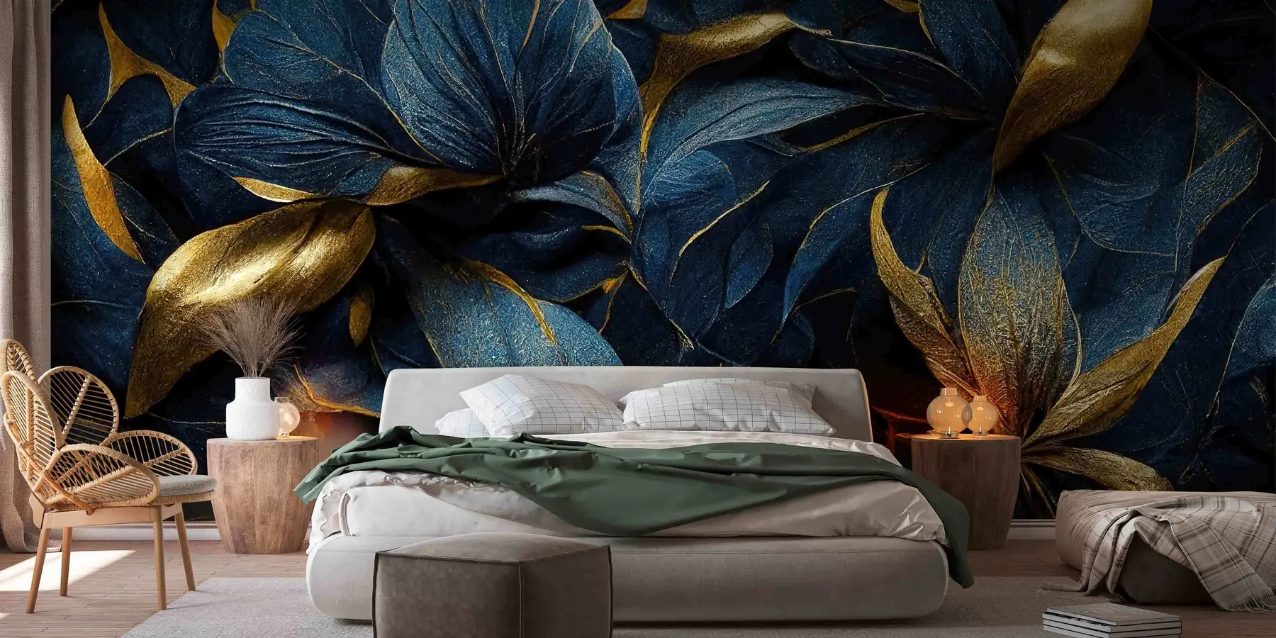 murales de pared Flores reales azules u74140