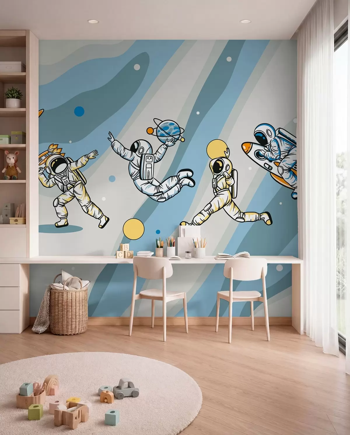 murales de pared Clases deportivas con astronautas u93828