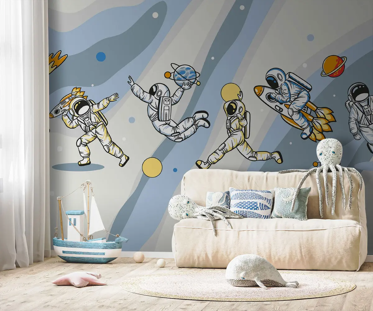 murales de pared Clases deportivas con astronautas u93828