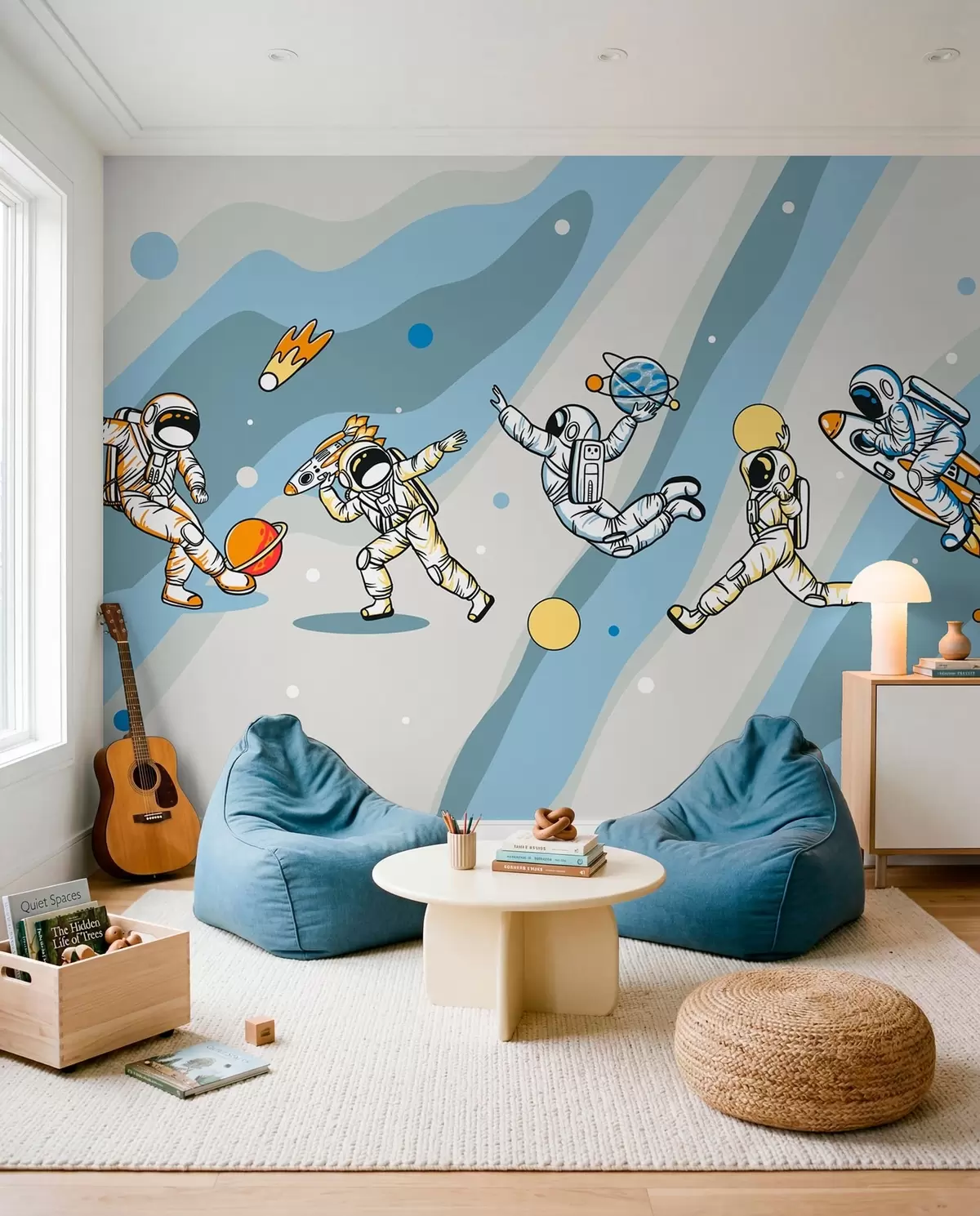 murales de pared Clases deportivas con astronautas u93828