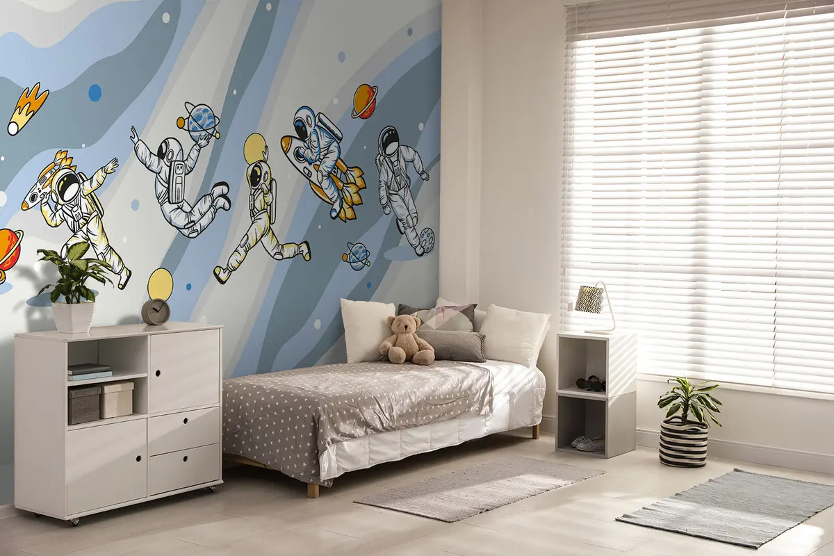 murales de pared Clases deportivas con astronautas u93828