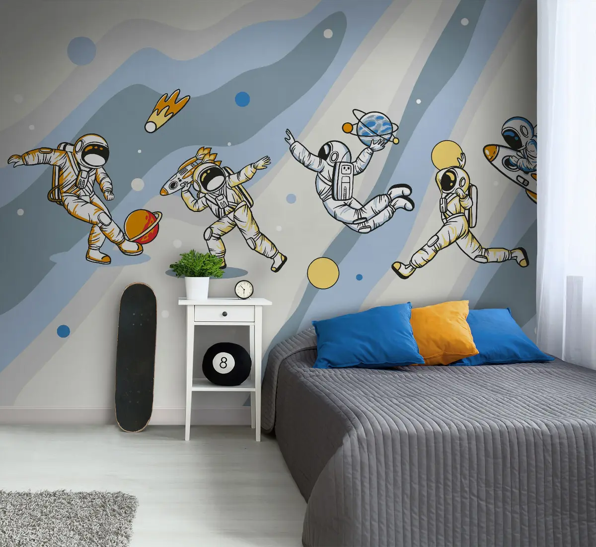 murales de pared Clases deportivas con astronautas u93828