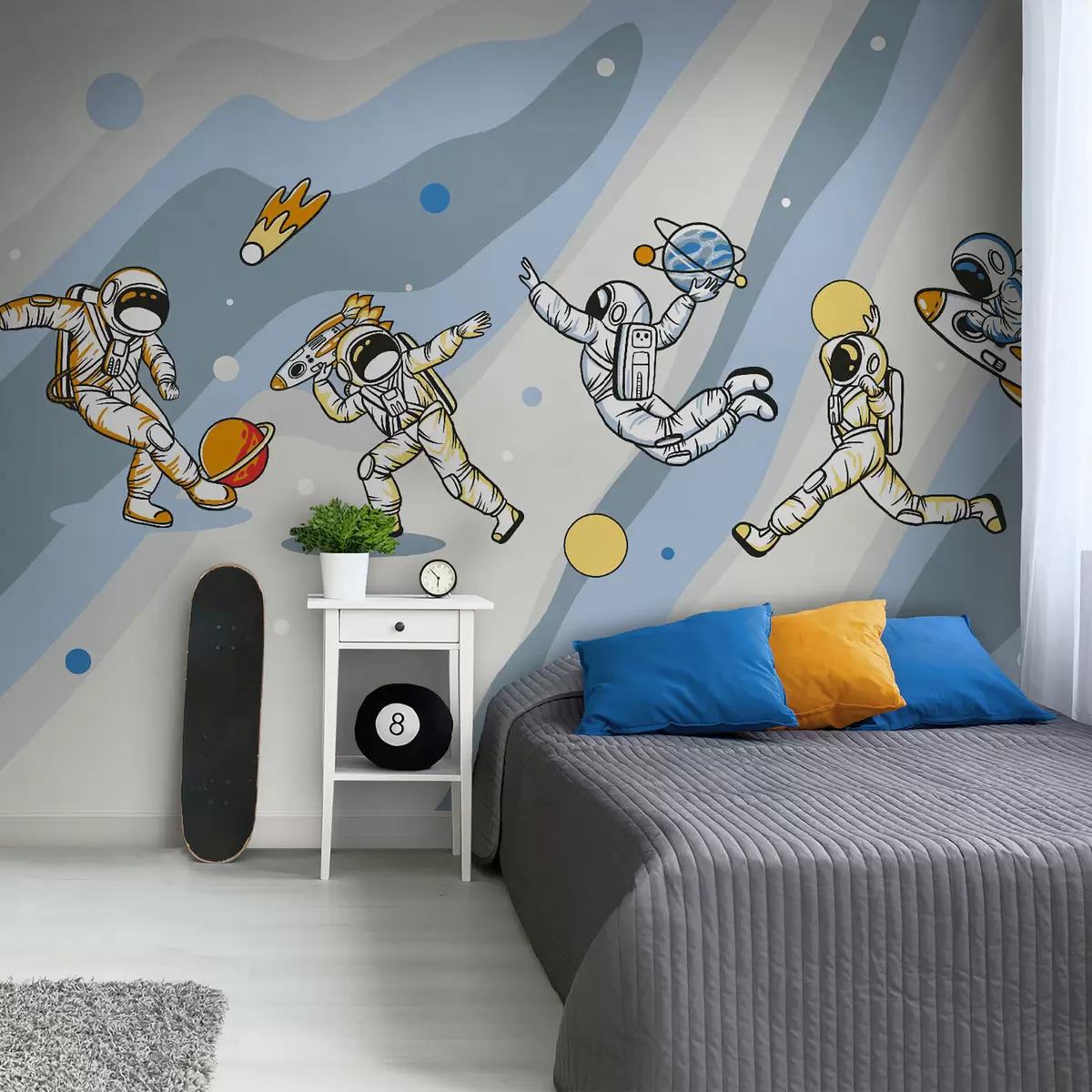 murales de pared Clases deportivas con astronautas u93828