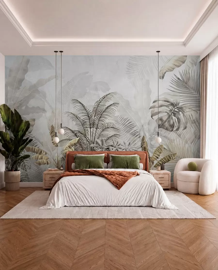 murales de pared Selva en gris cálido u71284