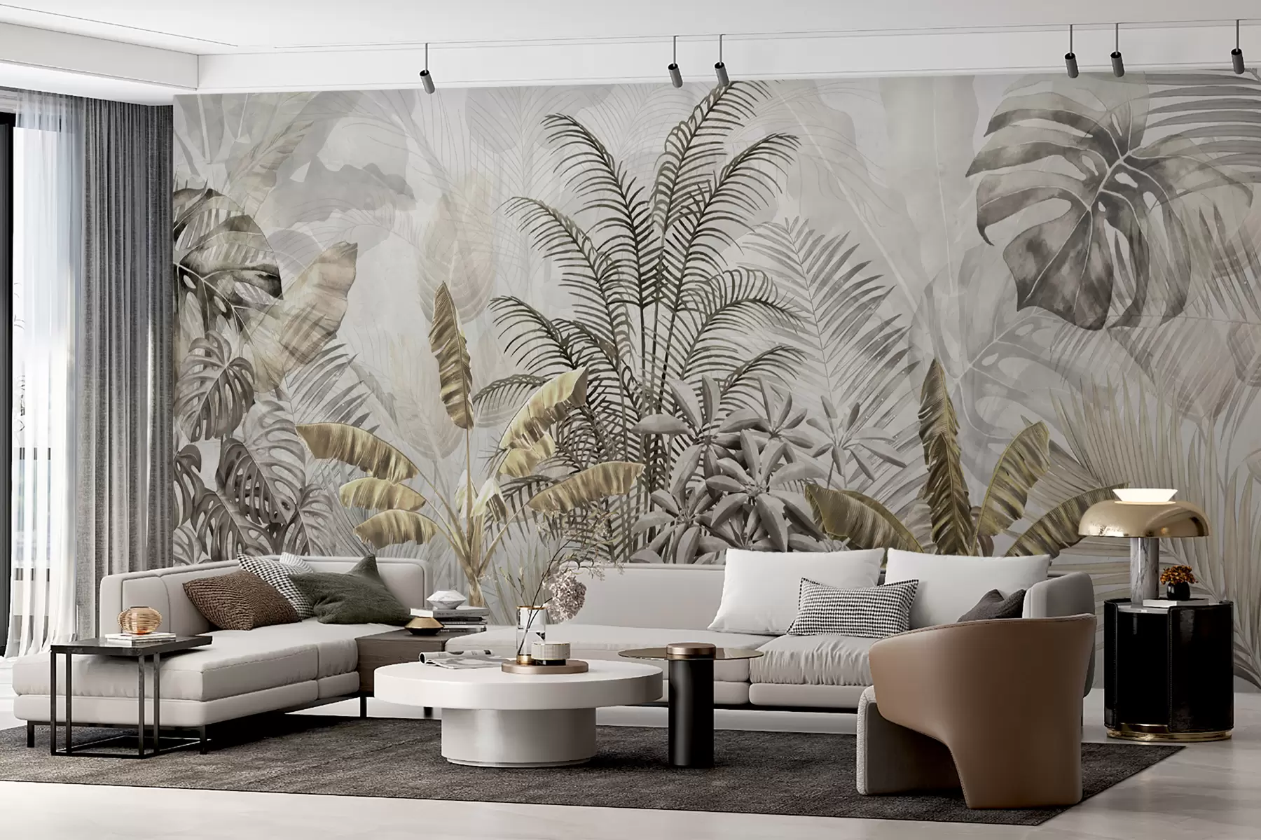 murales de pared Palmeras de color gris u71284