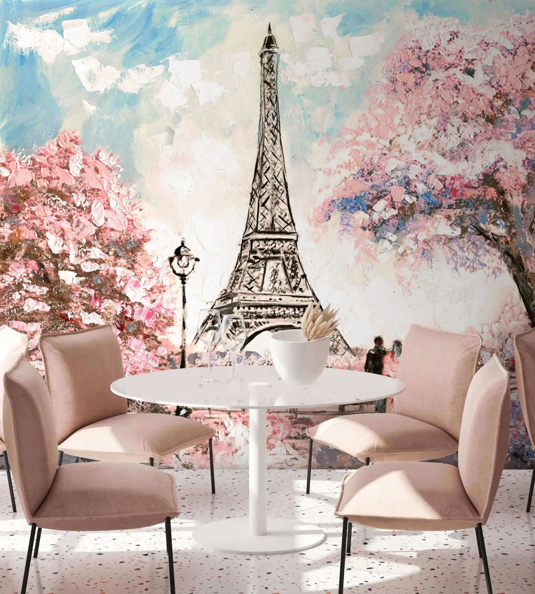 murales de pared Vista de la calle de París u74631