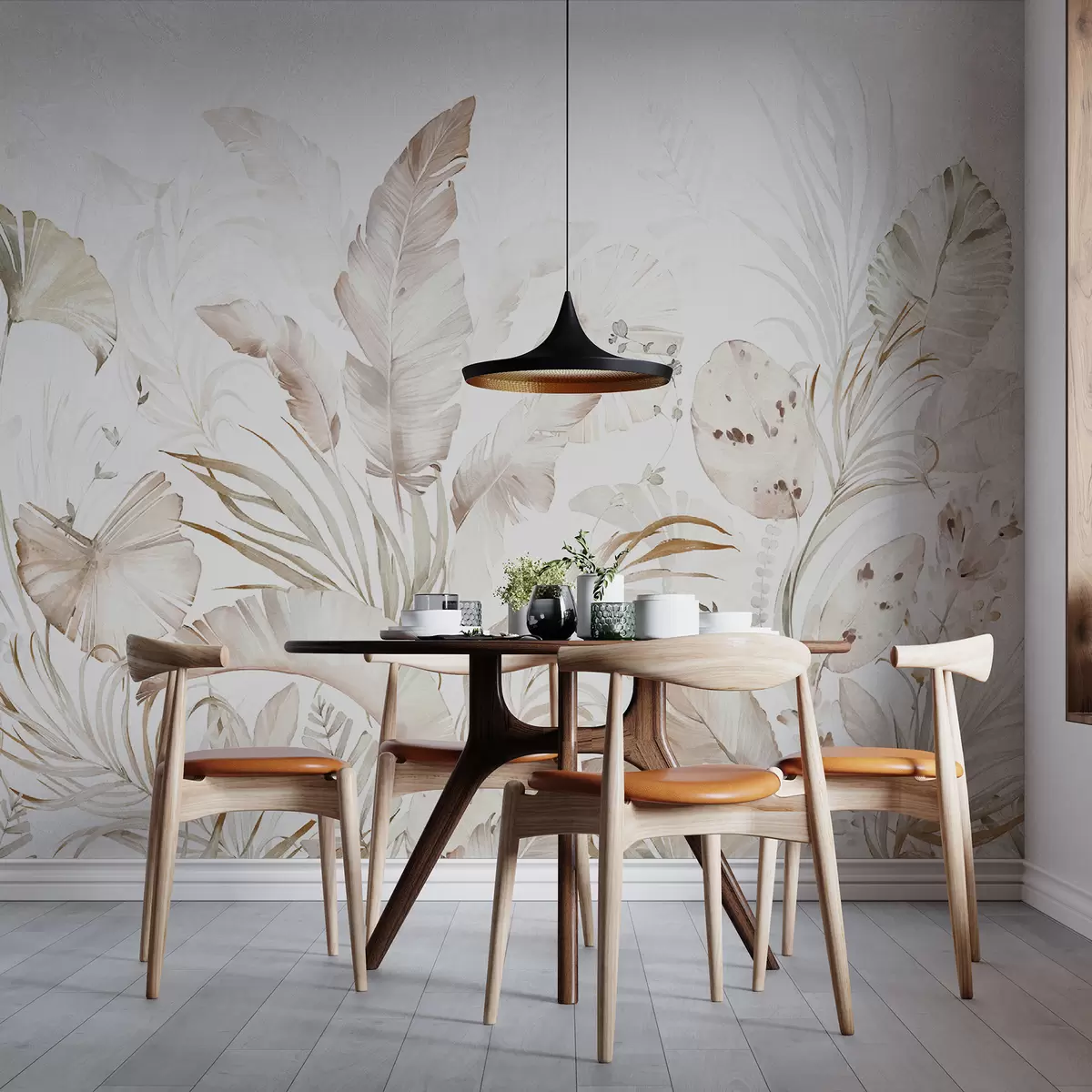 murales de pared Hojas tropicales de acuarela u93967