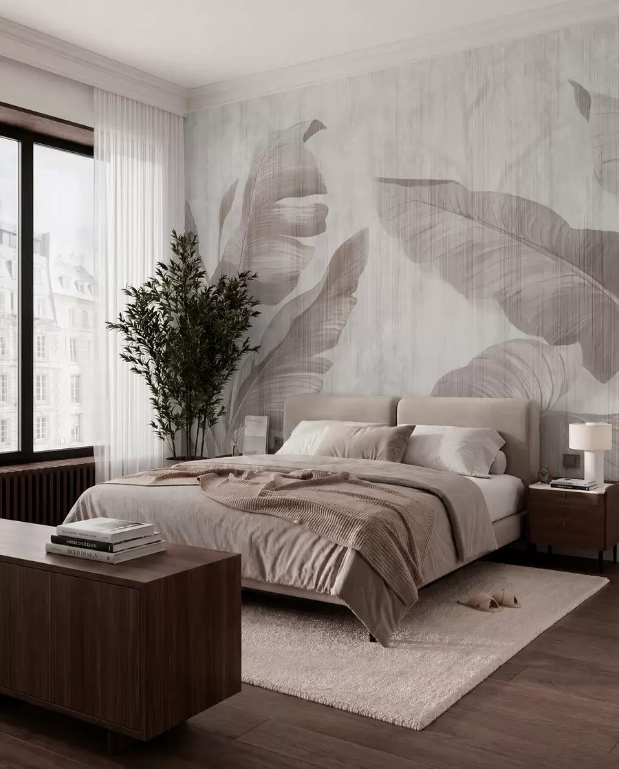 murales de pared Sombras de hojas de banano u00299