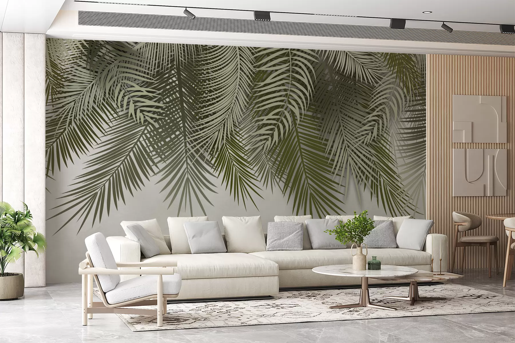 murales de pared Ramas de palma con hojas tropicales u94411