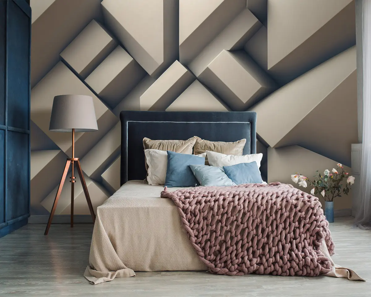 murales de pared Formas 3D abstractas crema u94719