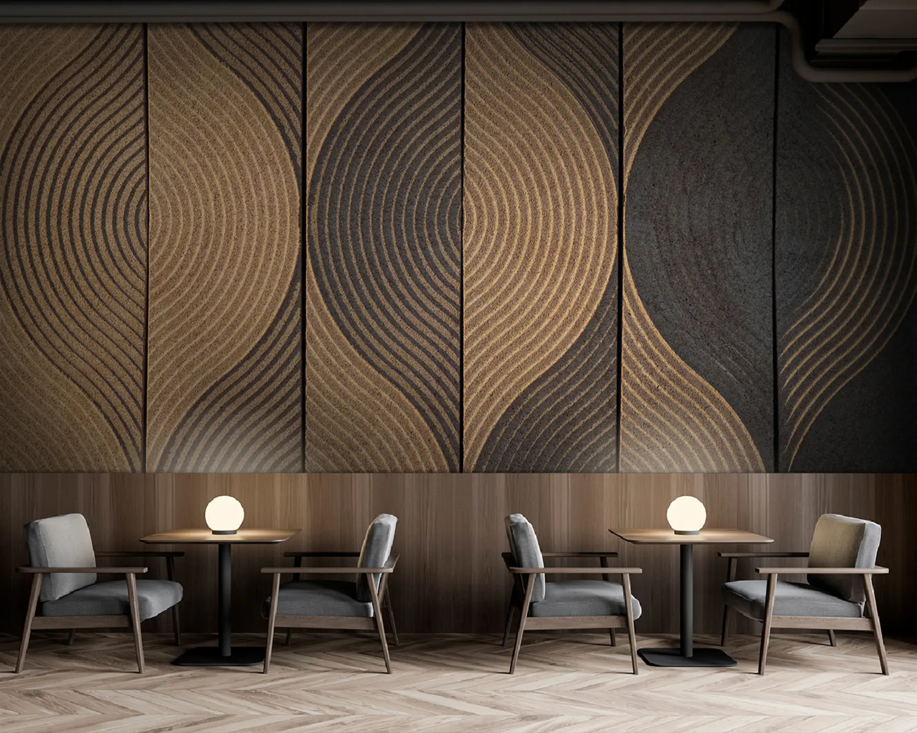 murales de pared Ondas al estilo oriental u75837