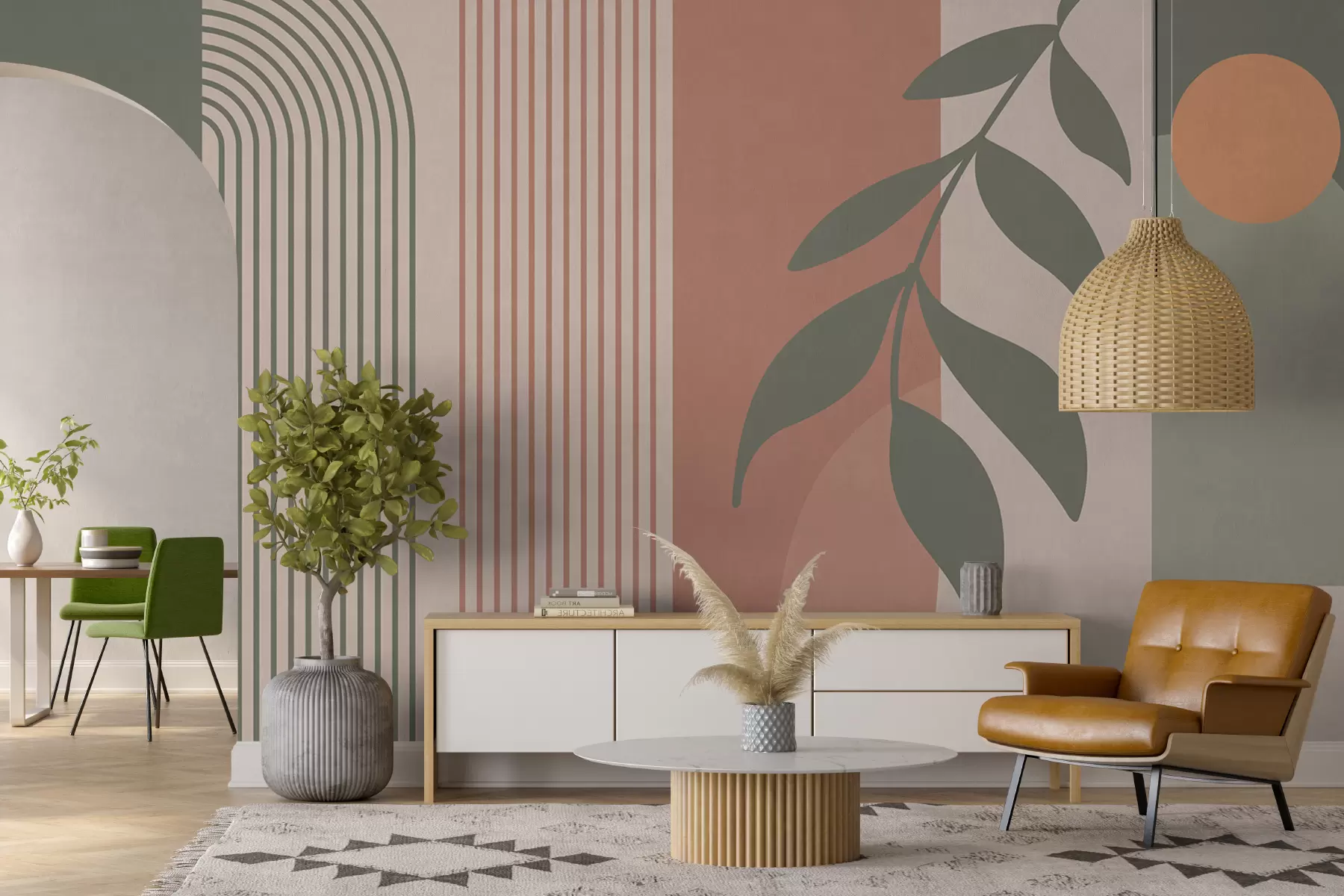 murales de pared Arcos y elementos decorativos en estilo boho u94153