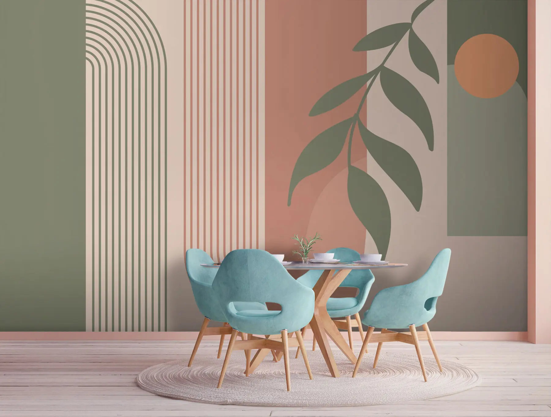 murales de pared Arcos y elementos decorativos en estilo boho u94153