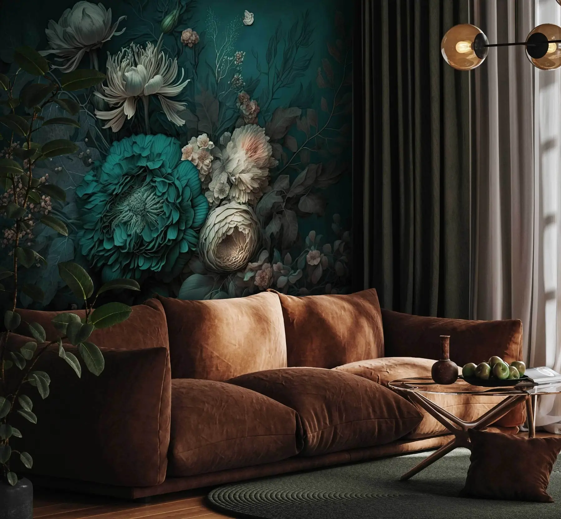 murales de pared noche de flores u75402