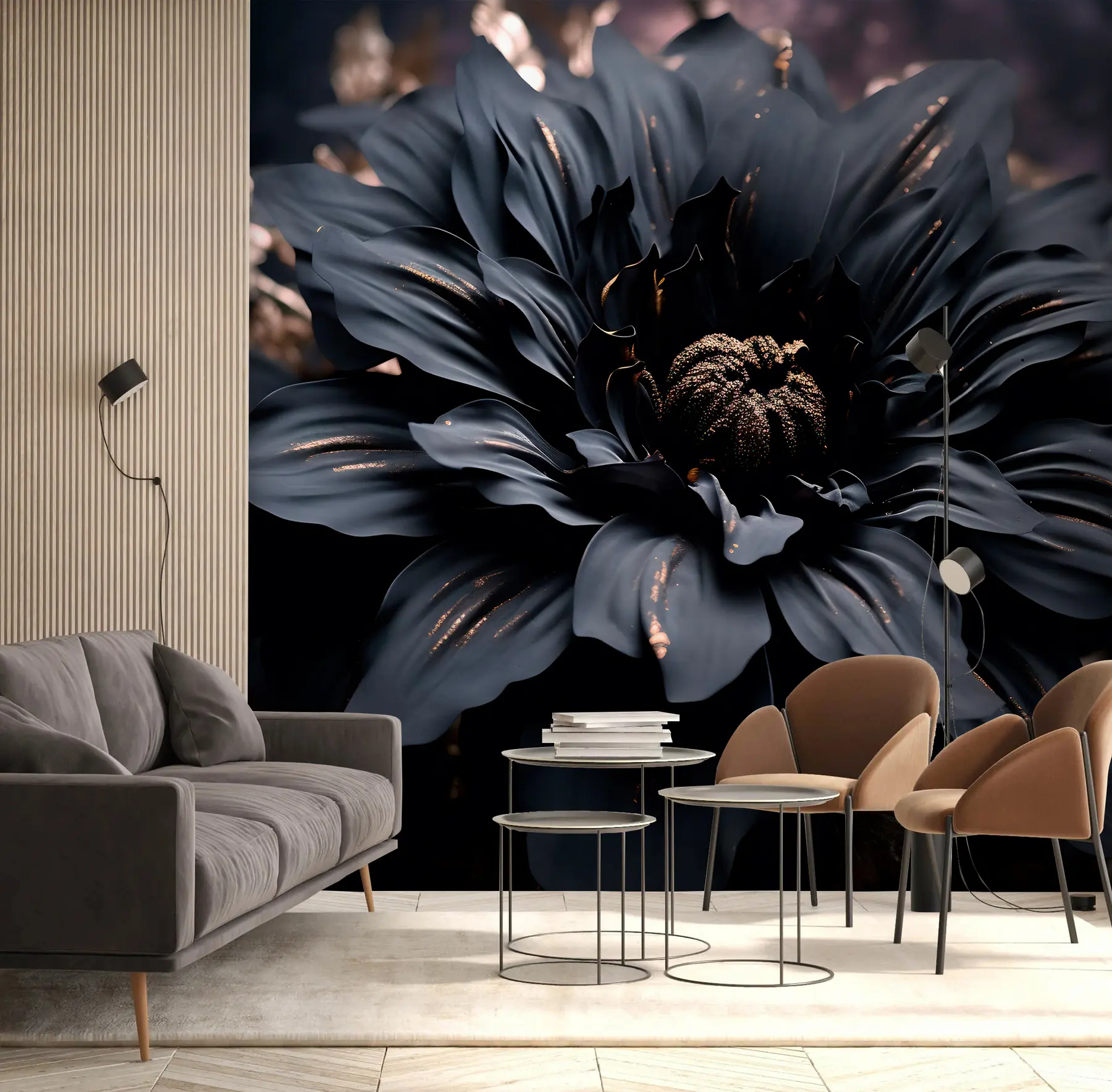 murales de pared Flor negra con polvo u95247
