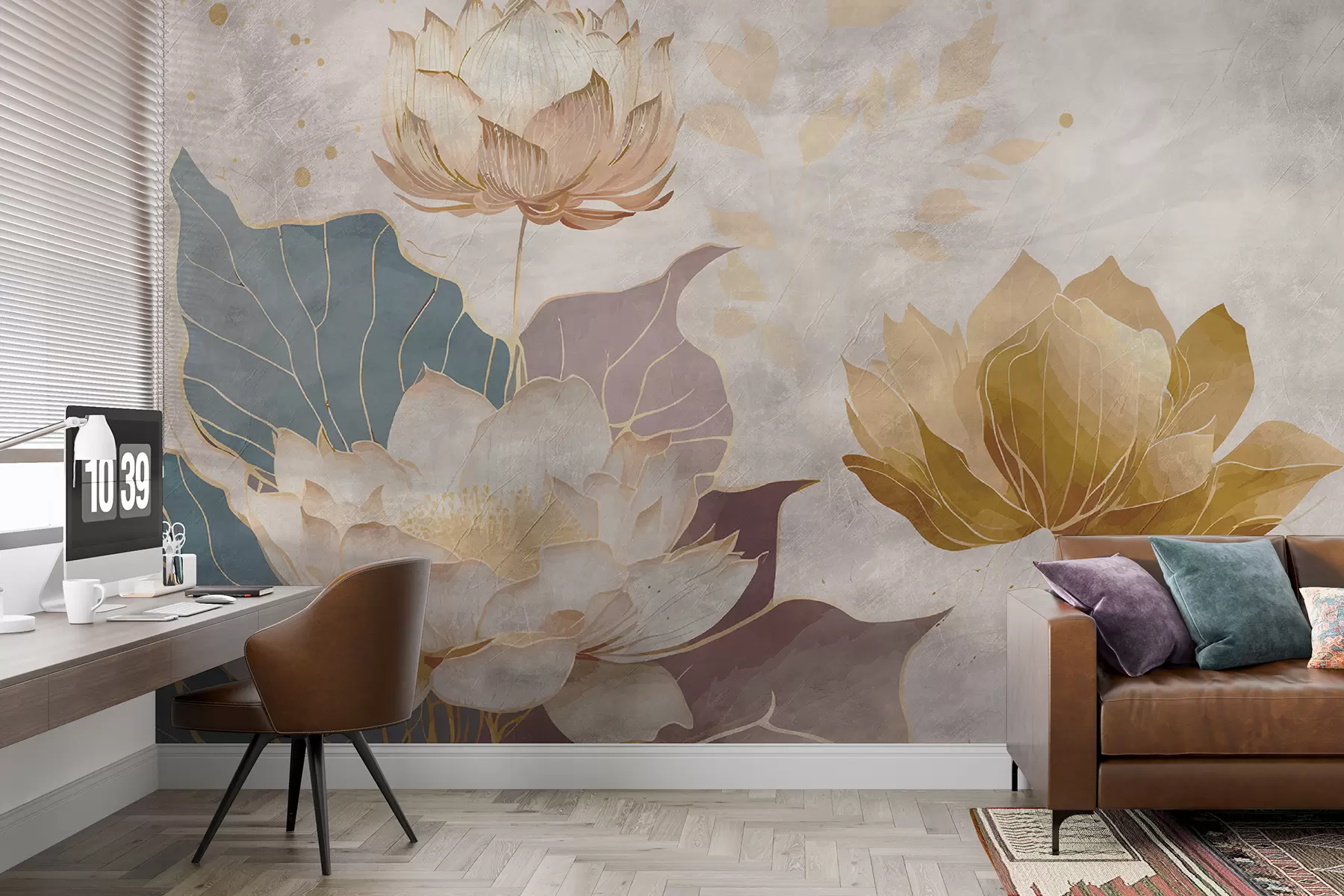 murales de pared Hermosas flores grandes u95418