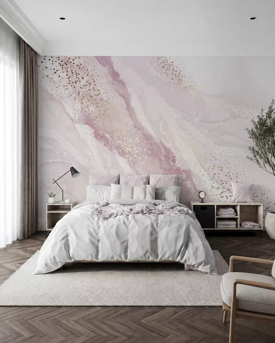 murales de pared Velo de cuarzo rosa u95846