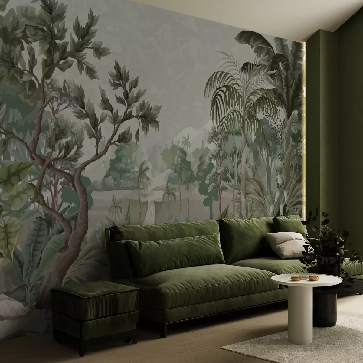 murales de pared Selva con rio y palmeras u95915