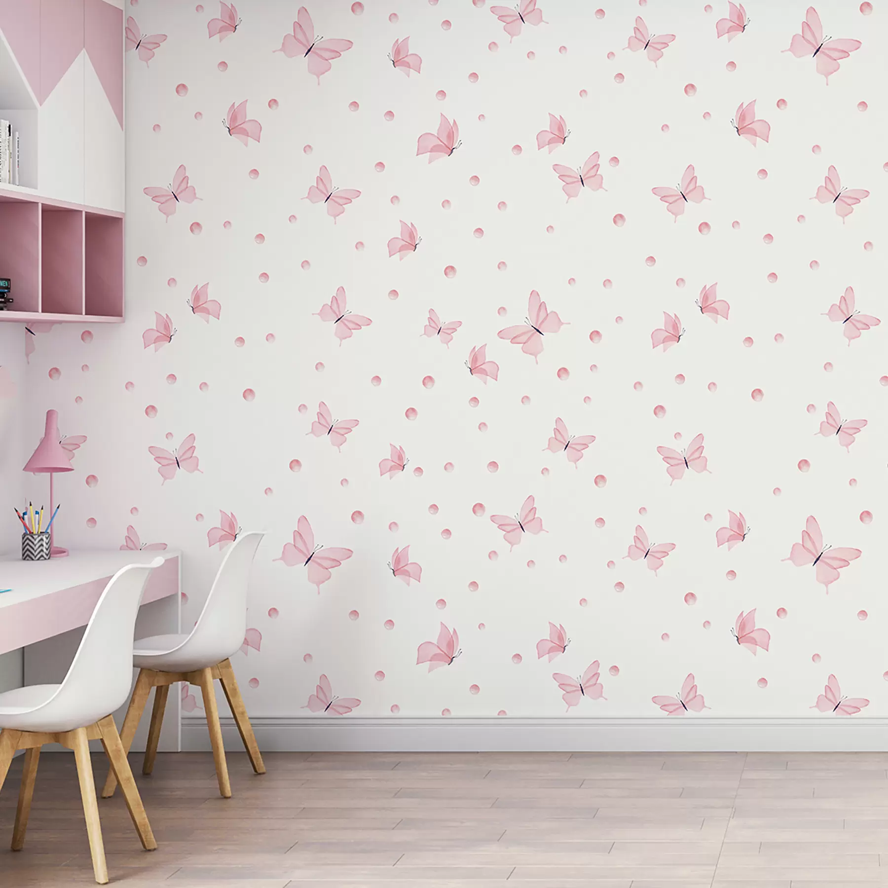 murales de pared Mariposas rosas acuarelas u96109