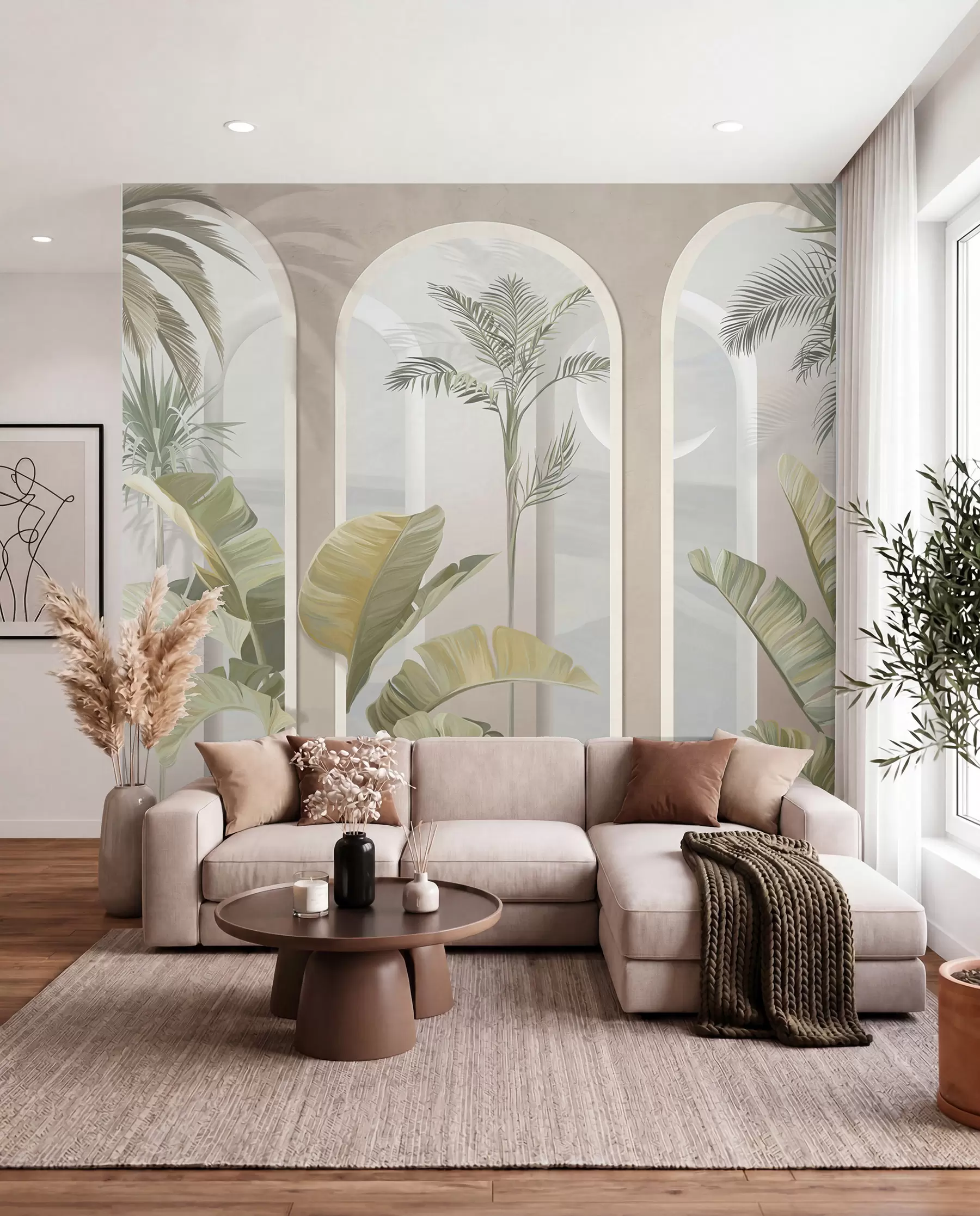 murales de pared Palmeras tras los arcos u96402