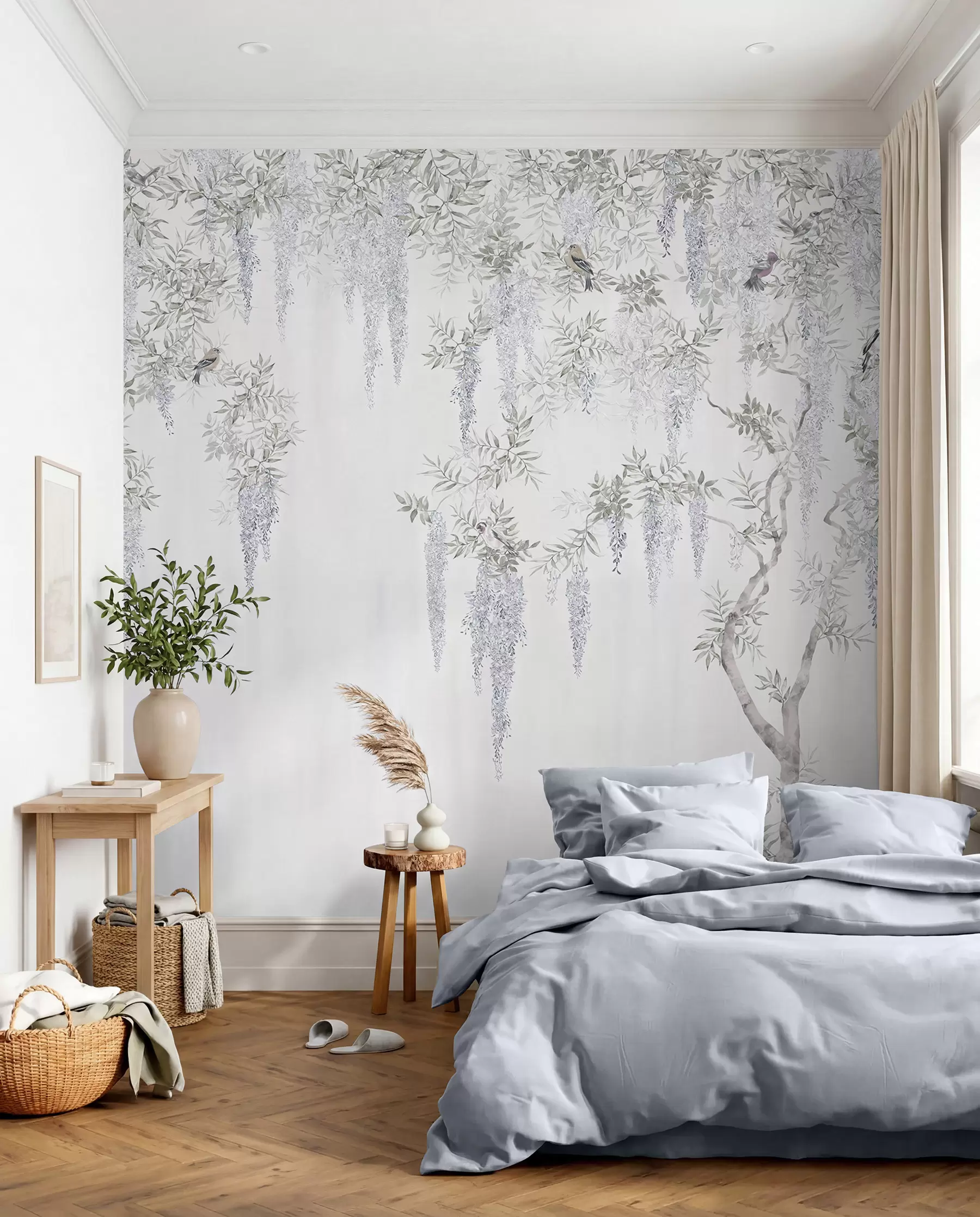 murales de pared Cortina de glicinas u96928