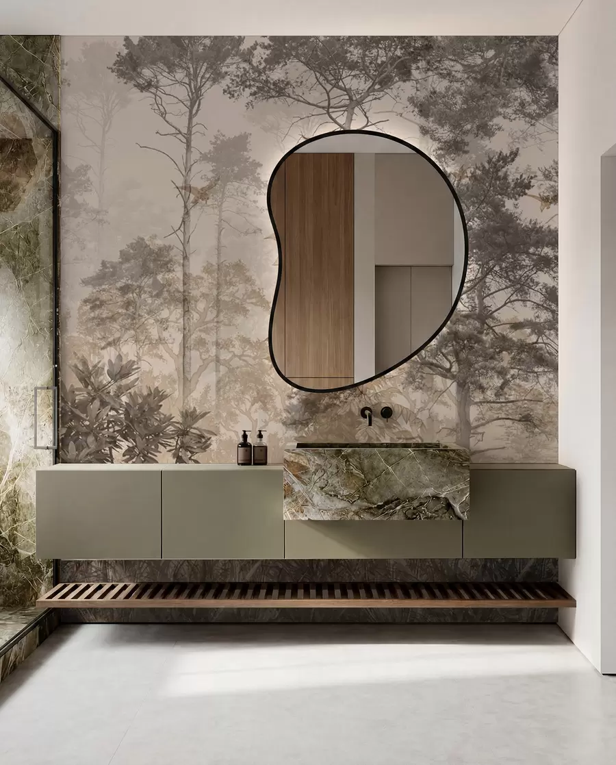 murales de pared Bosque en estilo grunge u97057
