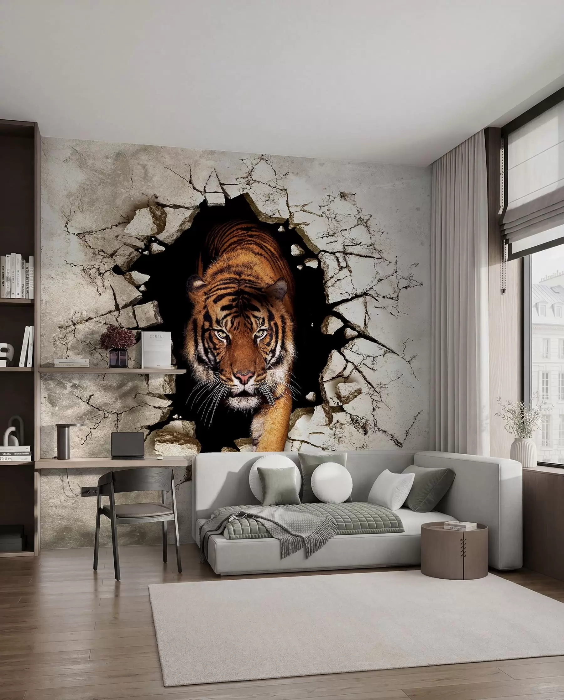 murales de pared tigre 3D u97031