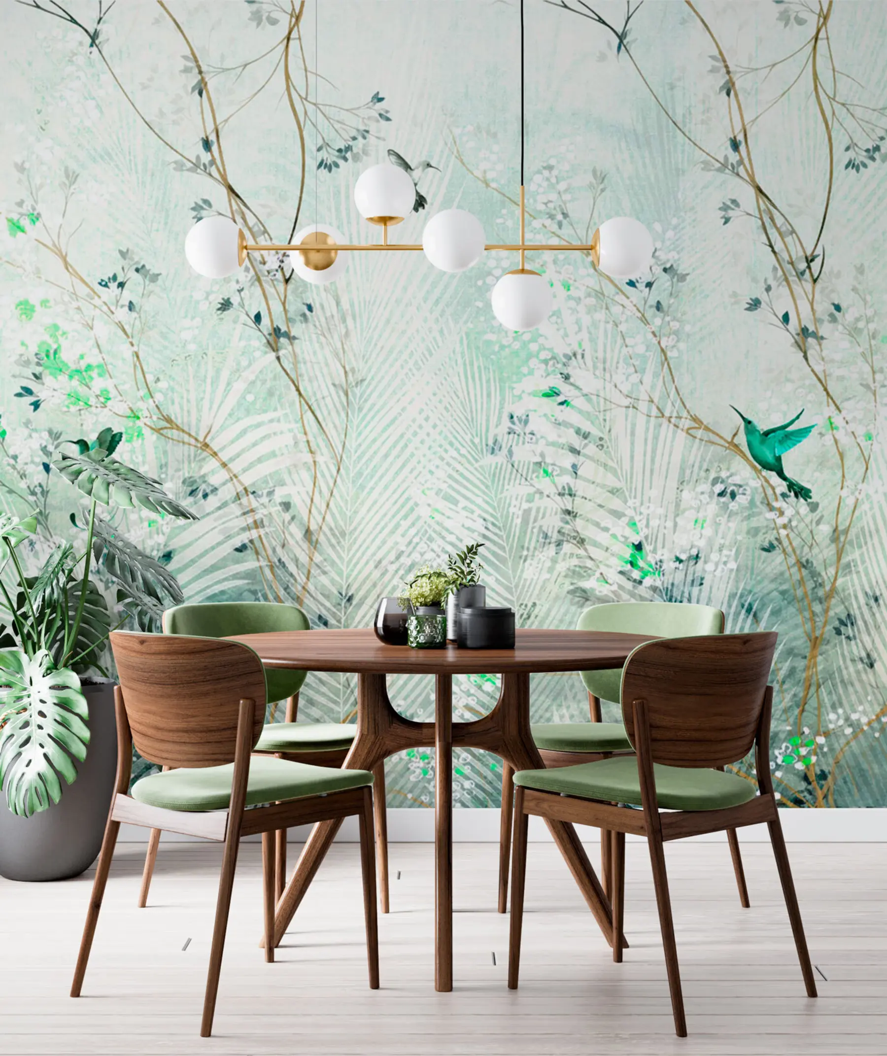 murales de pared Colibríes en el jardín u97048