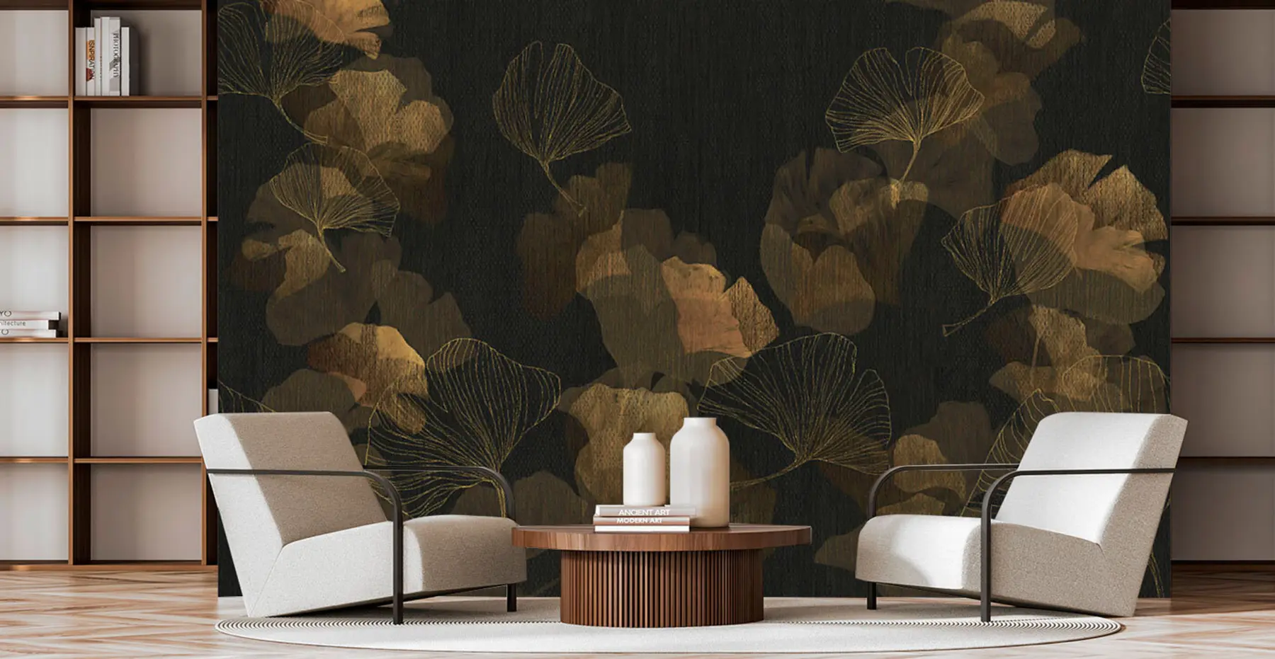 murales de pared Hojas de ginko populares u97142