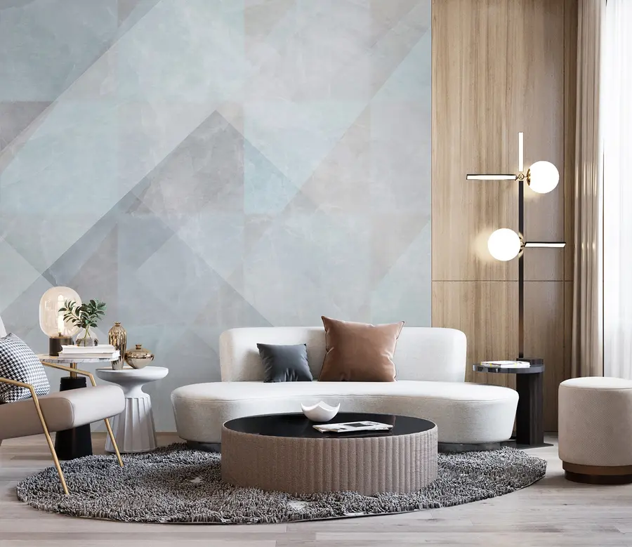 murales de pared Abstracción geométrica en colores pastel. u97267