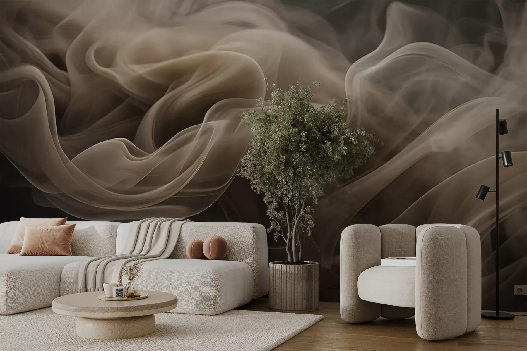 murales de pared Olas abstractas de humo u96591