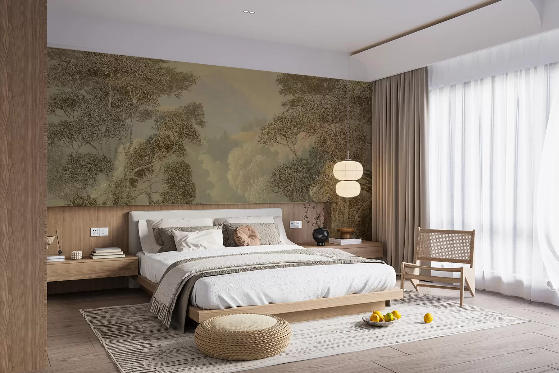 murales de pared Bosque tropical en tonos marrones u97403