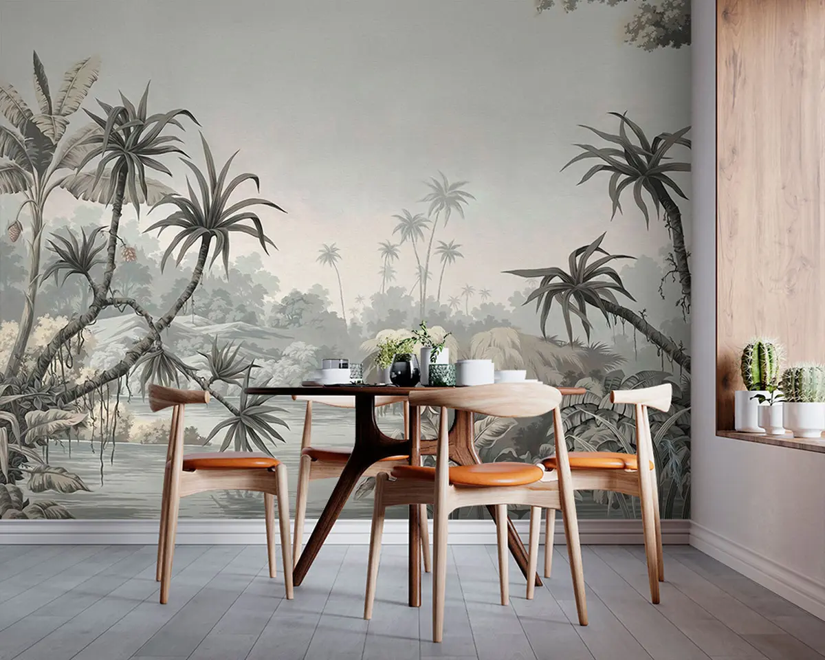 murales de pared Hojas tropicales verdes u97408