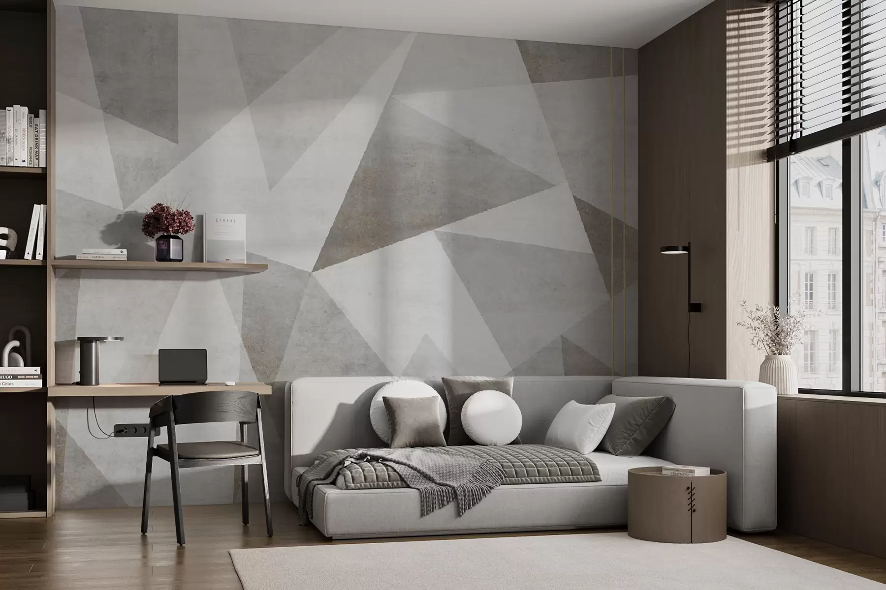 murales de pared Triángulos herméticos con líneas u97345