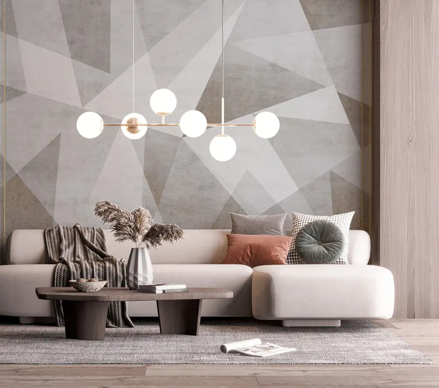 murales de pared Triángulos herméticos con líneas u97345