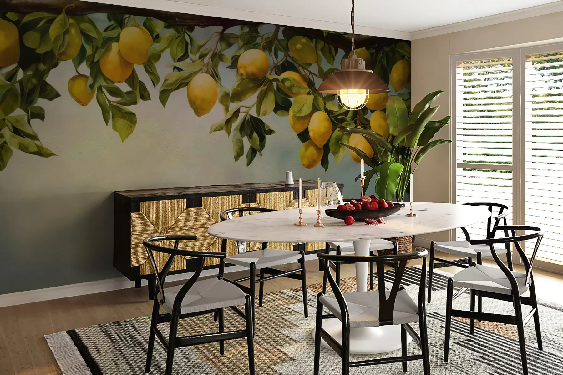 murales de pared Ramas de limonero vintage u97600