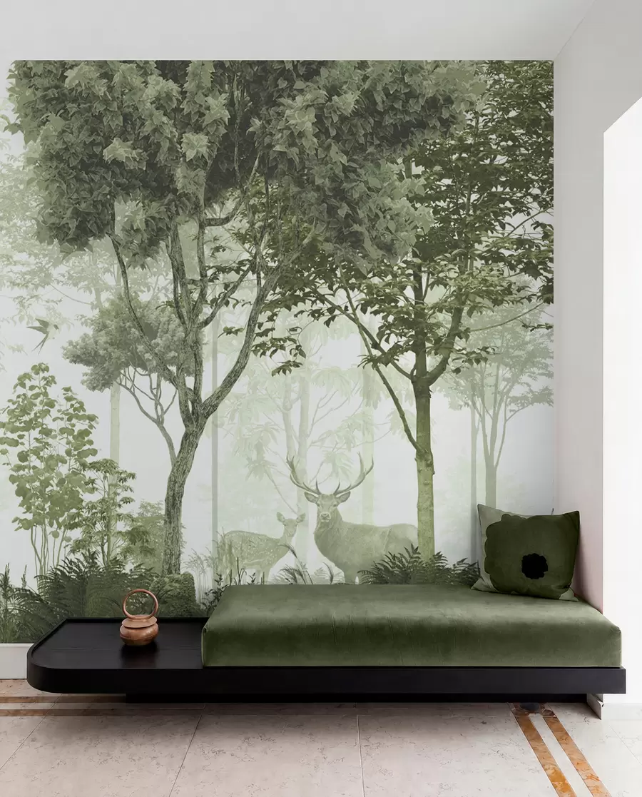 murales de pared Claro del bosque en verde u72134v2
