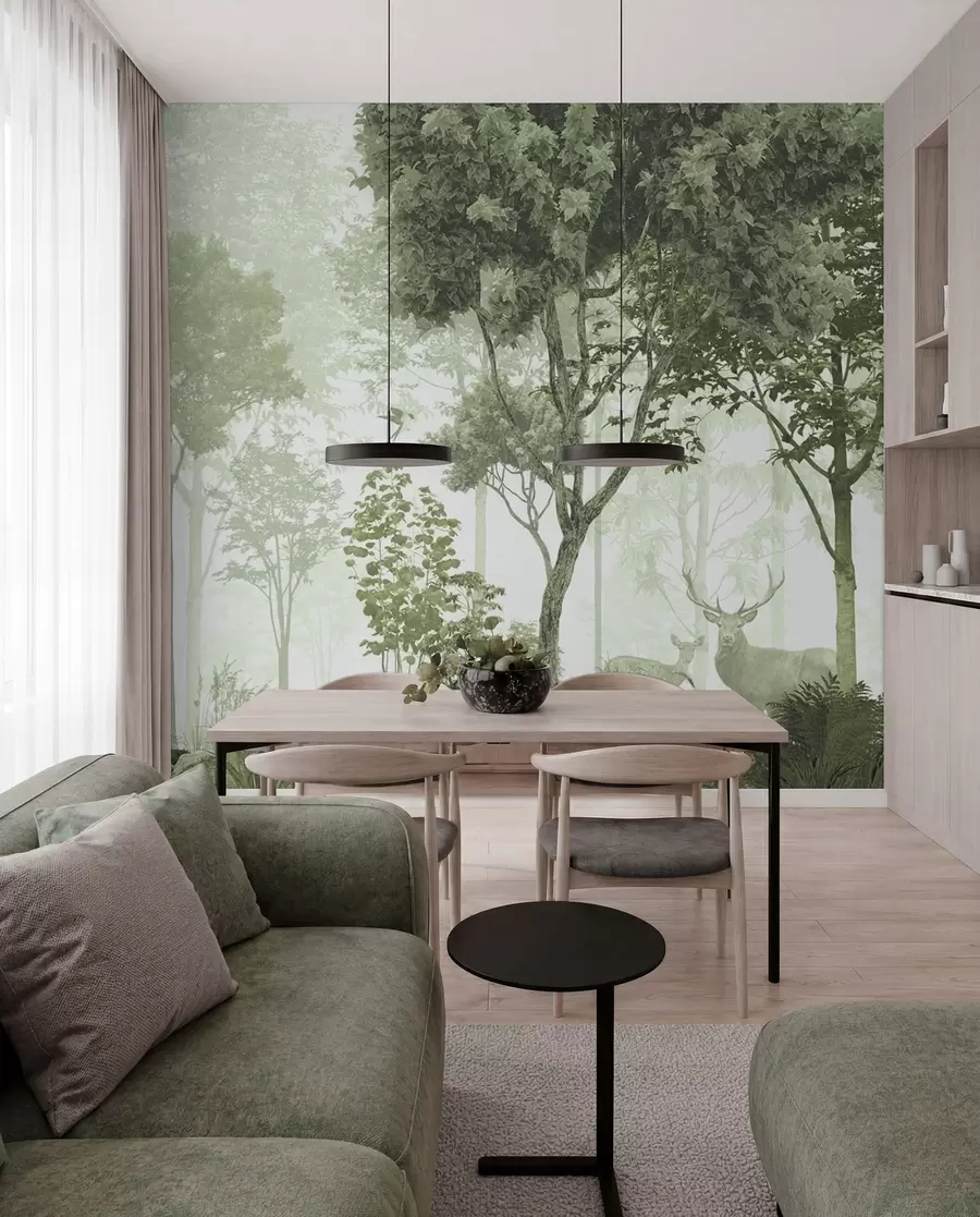 murales de pared Claro del bosque en verde u72134v2