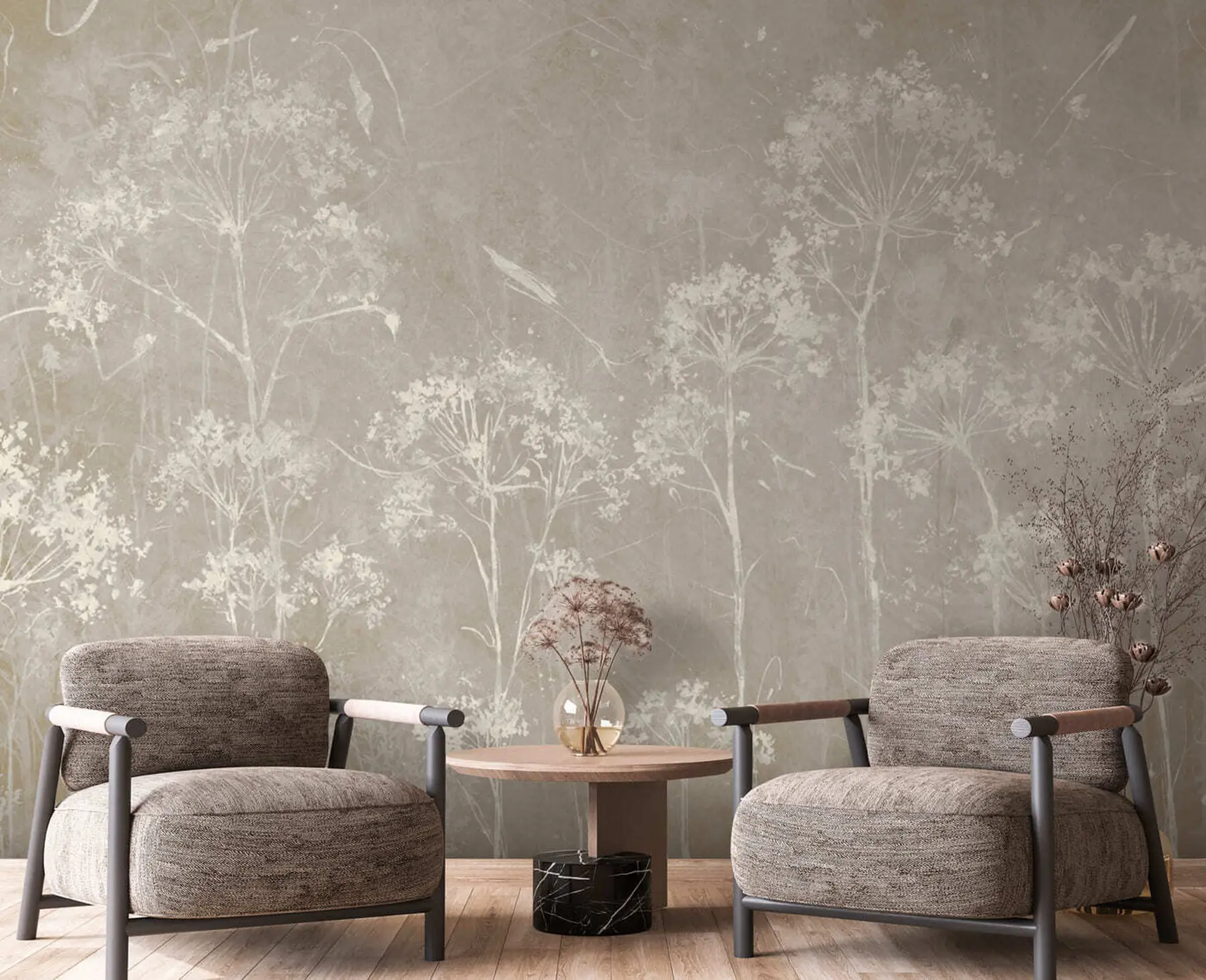 murales de pared Flores silvestres al estilo grunge u96551v2