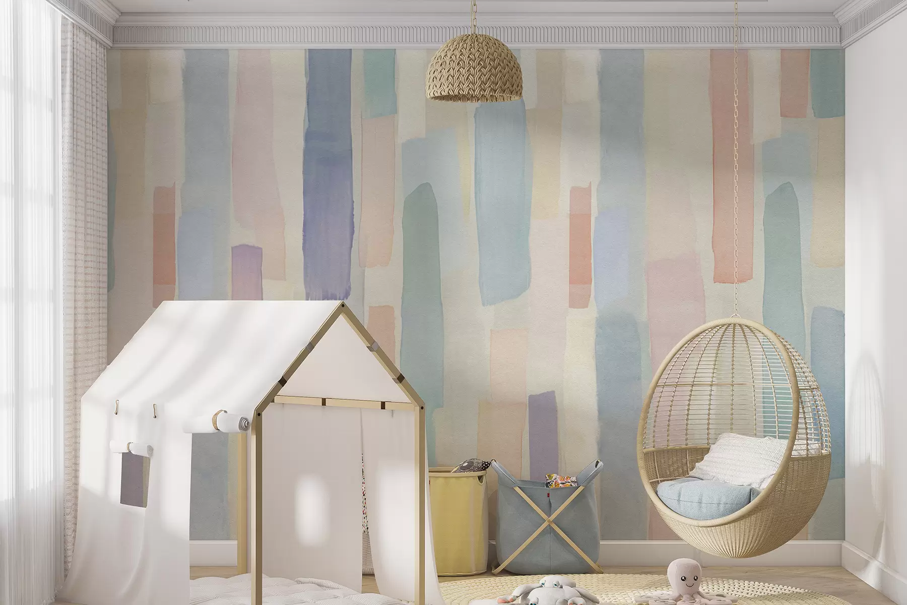 murales de pared Rayas verticales de arco iris u97869