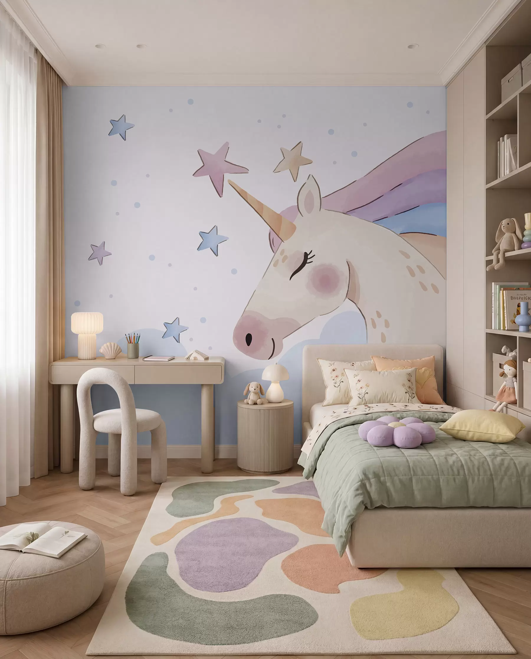 murales de pared Crin estelar de unicornio u97532
